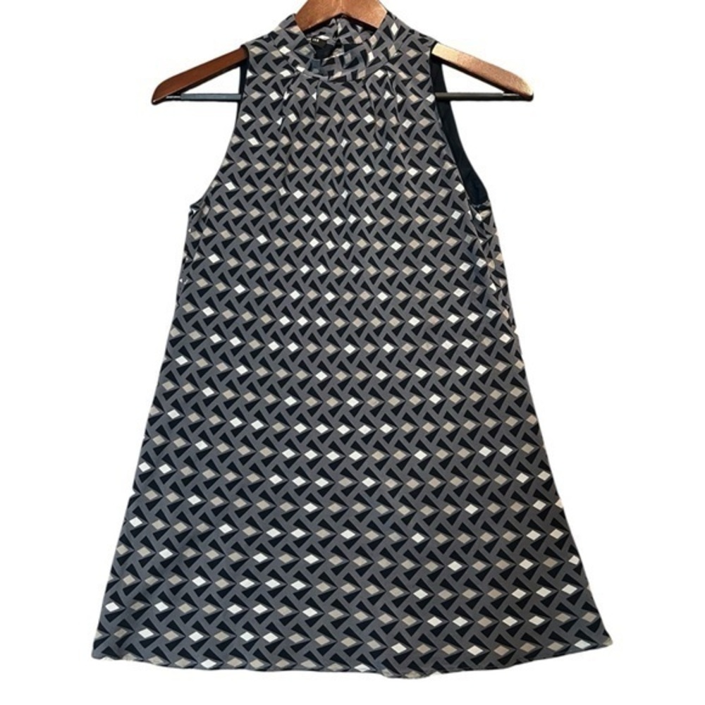 Lafayette 148 Silk Sleeveless Geometric Pattern Blouse Size Small
